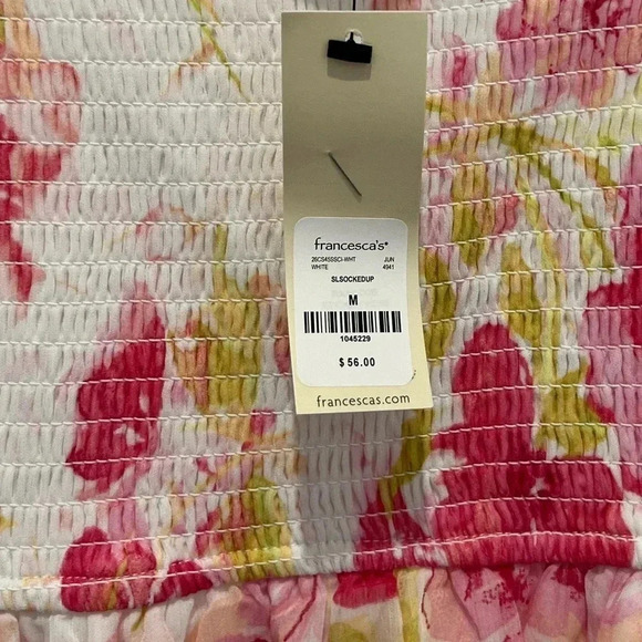 Francesca's Trixxi Pink Floral Sundress with Tie Straps - Picture 7 of 12